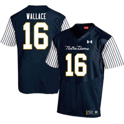 Notre Dame Fighting Irish Men's KJ Wallace #16 Navy Under Armour Alternate Authentic Stitched College NCAA Football Jersey OWN2699VF